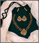 Beatiful Ruby Mango With Lakshmi and Peacock In Black Dori - BD0061